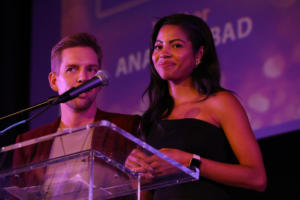 Shawn-Caulin Young and Camille Hyde (Best Screenplay award presenters)
